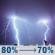 Tonight: Showers and thunderstorms. Cloudy, with a low around 66. North northeast wind 14 to 17 mph, with gusts as high as 29 mph. Chance of precipitation is 80%. New rainfall amounts between a half and three quarters of an inch possible. Tonight: Showers And Thunderstorms