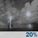 Tonight: A 20 percent chance of showers and thunderstorms. Partly cloudy, with a low around 75. South wind 5 to 7 mph. Tonight: A 20 percent chance of showers and thunderstorms. Partly cloudy, with a low around 75. South wind 5 to 7 mph.