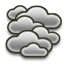 Mostly cloudy