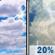 Saturday: A slight chance of showers and thunderstorms after 2pm. Partly sunny, with a high near 83. South southwest wind 5 to 14 mph, with gusts as high as 21 mph. Chance of precipitation is 20%. New rainfall amounts between a quarter and half of an inch possible. Saturday: Partly Sunny then Slight Chance Showers And Thunderstorms